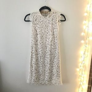 white lace dress with open back